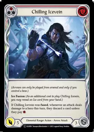 Chilling Icevein RED U-ELE050-RF - Tales of Aria - Unlimited - Flesh and blood card