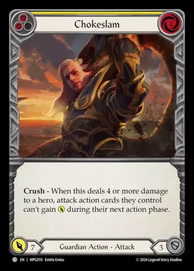 Chokeslam YELLOW MPG059 - Mastery Pack Guardian - Flesh and blood card