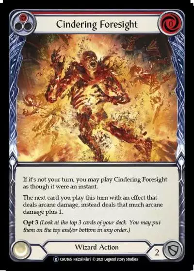 Cindering Foresight RED U-CRU165-RF - Crucible of War - Unlimited - Flesh and blood card