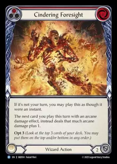 Cindering Foresight SBZ014 - Silver Age Chapter 3 - Blaze, Firemind - Flesh and blood card