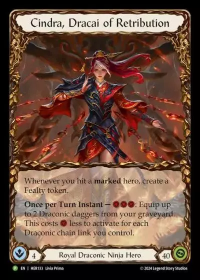 Cindra, Dracai of Retribution HER133-RF - Road to Nationals - 2025 - Flesh and blood card