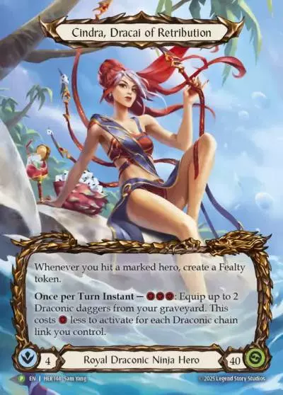 Cindra, Dracai of Retribution HER144-RF - Pro Tour - Singapore 2025 - Flesh and blood card