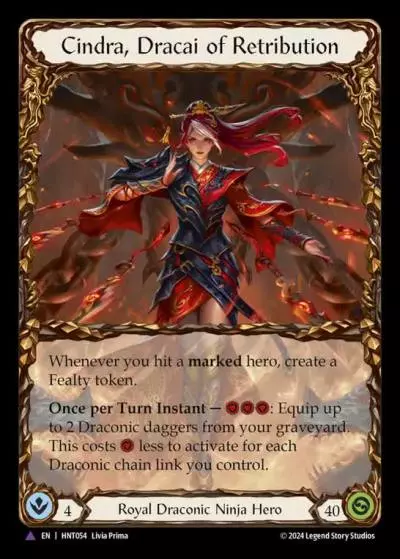 Cindra, Dracai of Retribution HNT054-MV - The Hunted - Flesh and blood card