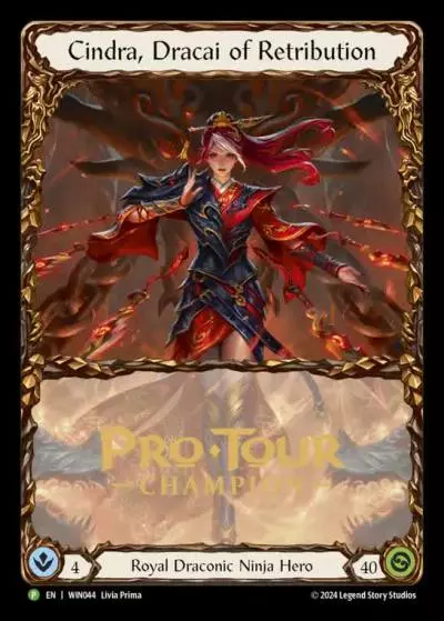 Cindra, Dracai of Retribution WIN044-CF - Pro Tour Champion Cards - The Hunted - Flesh and blood card