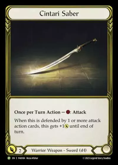 Cintari Saber FAB184-GF - Road to Nationals - 2024 - Flesh and blood card
