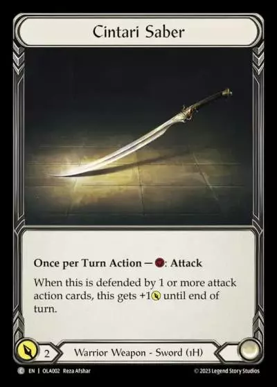 Cintari Saber OLA002 - Olympia - Heavy Hitters Blitz Deck - Flesh and blood card