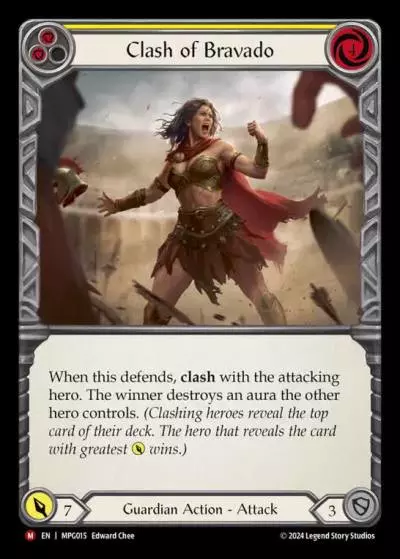 Clash of Bravado YELLOW MPG015 - Mastery Pack Guardian - Flesh and blood card