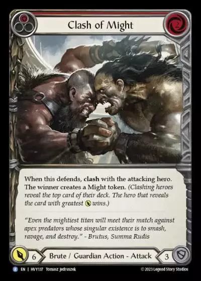 Clash of Might RED HVY137 - Heavy Hitters - Flesh and blood card