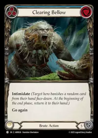 Clearing Bellow ARR026 - Armory Deck - Rhinar, Reckless Rampage - Flesh and blood card