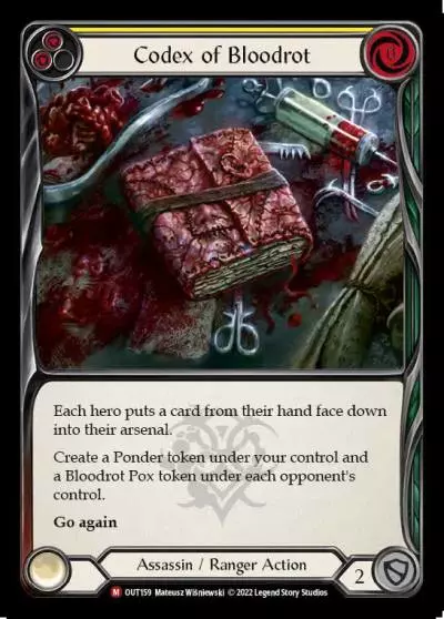 Codex of Bloodrot YELLOW OUT159 - Outsiders - Flesh and blood card