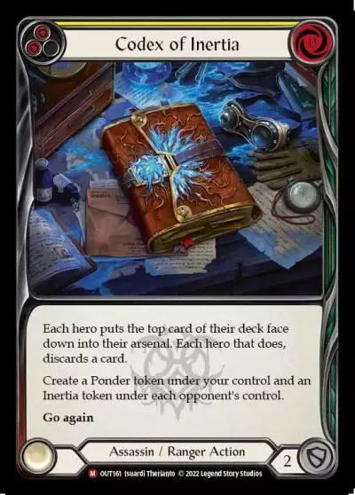 Codex of Inertia YELLOW OUT161 - Outsiders - Flesh and blood card