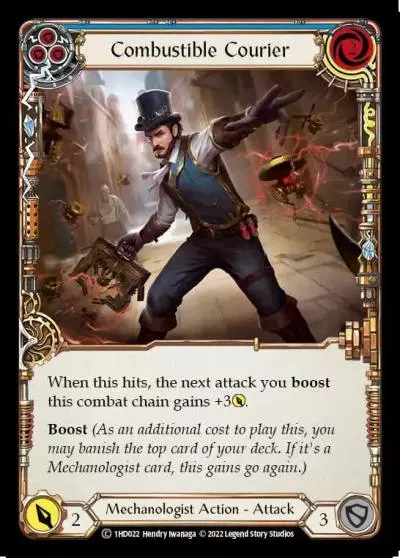 Combustible Courier BLUE 1HD022 - Dash - Blitz Deck - Flesh and blood card