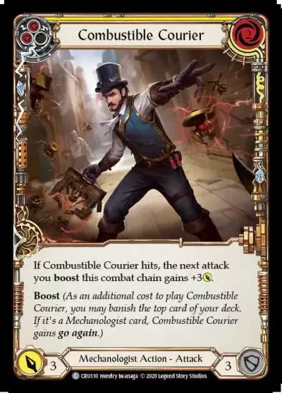 Combustible Courier YELLOW CRU110 - Crucible of War - Flesh and blood card