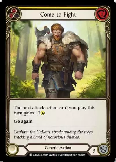 Come to Fight YELLOW U-ARC204-RF - Arcane Rising - Unlimited - Flesh and blood card