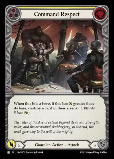 Command Respect YELLOW HVY072 - Heavy Hitters - Flesh and blood card