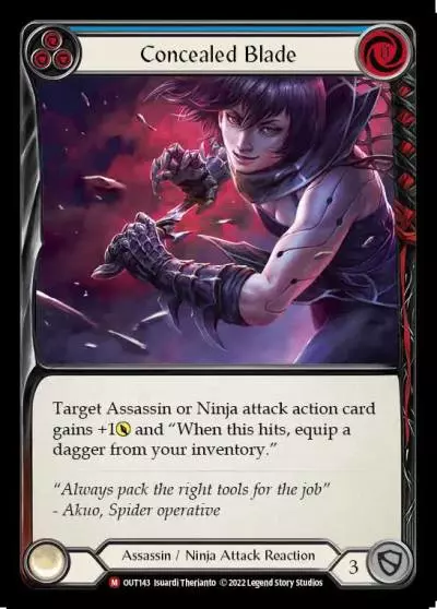 Concealed Blade BLUE OUT143 - Outsiders - Flesh and blood card