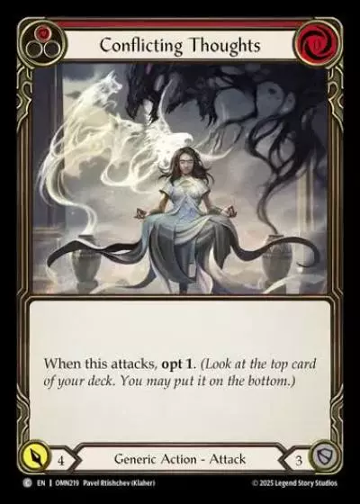 Conflicting Thoughts OMN219 - Omens of the Third Age - Flesh and blood card