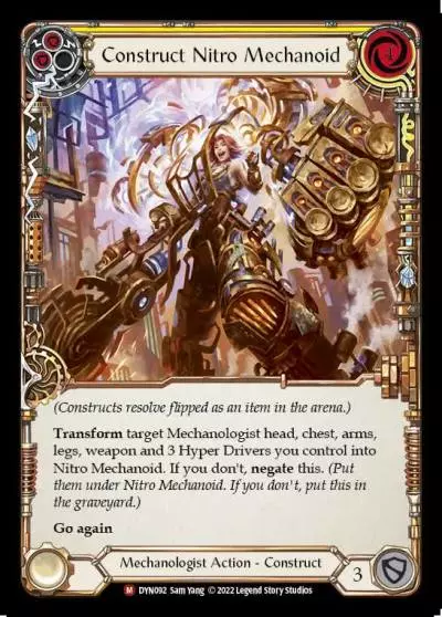 Construct Nitro Mechanoid YELLOW DYN092-CF - Dynasty - Flesh and blood card