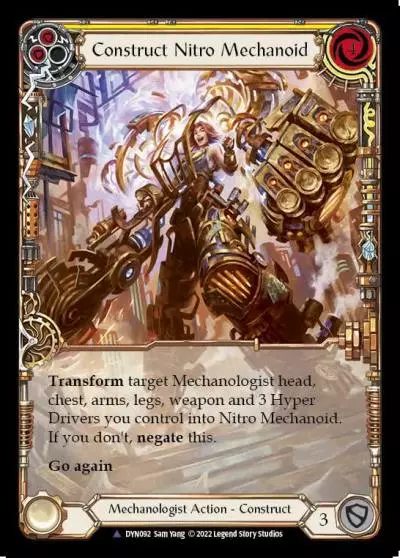 Construct Nitro Mechanoid YELLOW DYN092-MV - Dynasty - Flesh and blood card