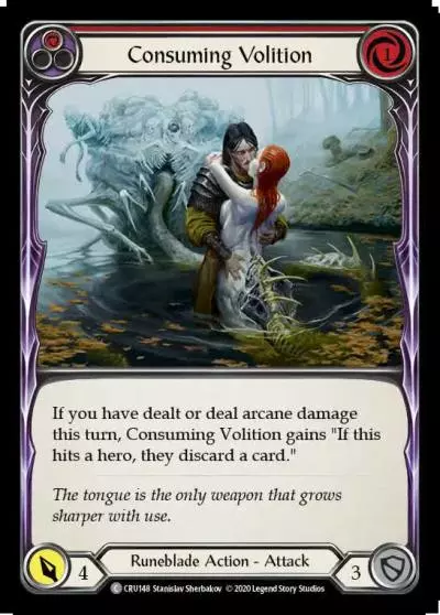 Consuming Volition RED CRU148 - Crucible of War - Flesh and blood card