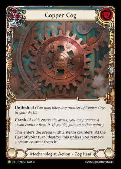 Copper Cog BLUE FAB351-CF - Marketing - Starcity Games High Seas - Flesh and blood card