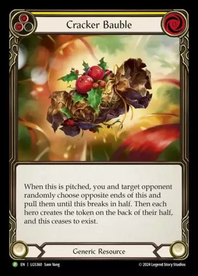 Cracker Bauble YELLOW LGS360-FUN001 - Organized Play Support - 2024 Festive Kit - Flesh and blood card