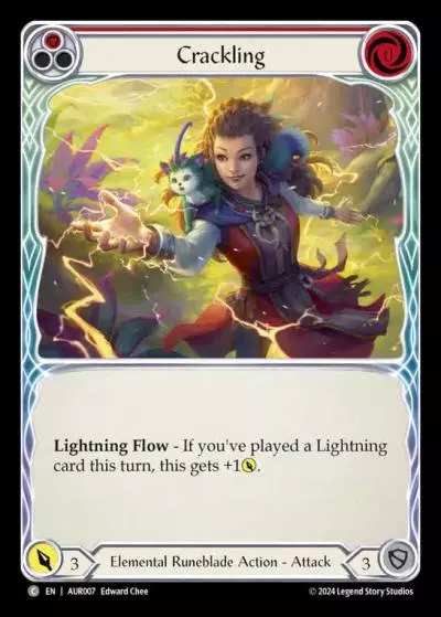 Crackling RED AUR007 - 1st Strike - Aurora - Flesh and blood card