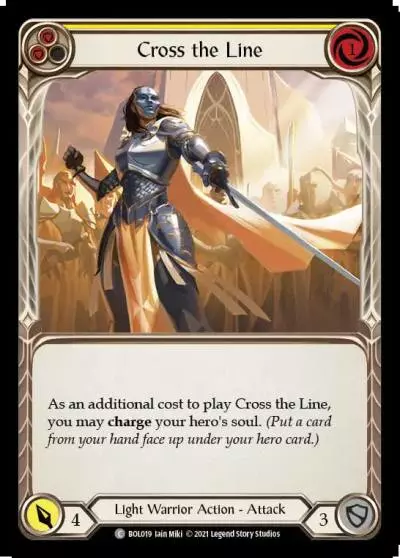 Cross the Line YELLOW BOL019 - Boltyn - Blitz Deck - Flesh and blood card