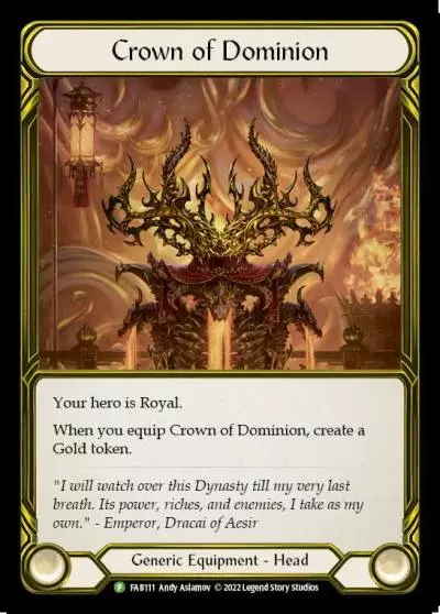 Crown of Dominion FAB111-GF - Premier Organized Play - Dynasty - Flesh and blood card
