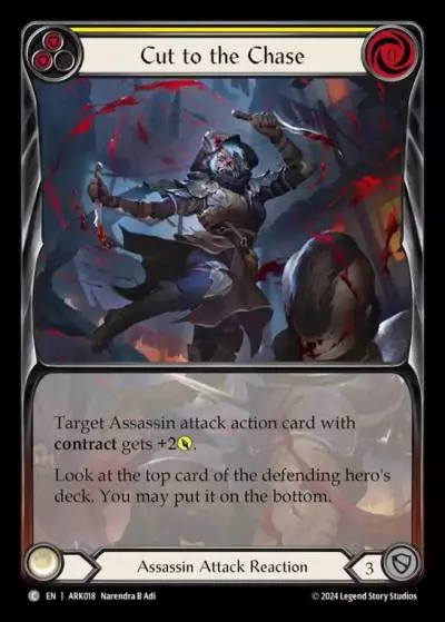 Cut to the Chase YELLOW ARK018 - The Hunted Blitz Deck - Arakni - Flesh and blood card