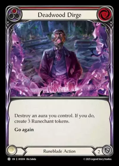 Deadwood Dirge RED AVS014 - Armory Deck Legends - Viserai, Rune Blood - Flesh and blood card