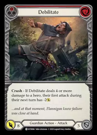 Debilitate RED R-WTR066 - Welcome to Rathe - Unlimited Revised - Flesh and blood card