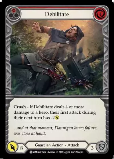 Debilitate RED U-WTR066-RF - Welcome to Rathe - Unlimited - Flesh and blood card