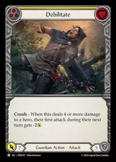 Debilitate YELLOW MPG071 - Mastery Pack Guardian - Flesh and blood card