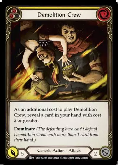 Demolition Crew YELLOW U-WTR180-RF - Welcome to Rathe - Unlimited - Flesh and blood card