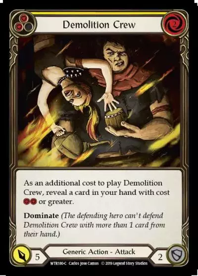 Demolition Crew YELLOW WTR180 - Welcome to Rathe - Flesh and blood card