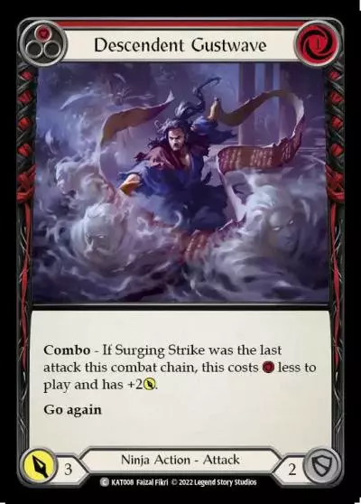 Descendent Gustwave RED KAT008 - Katsu - Blitz Deck - Flesh and blood card
