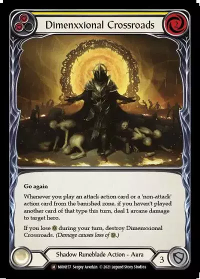Dimenxxional Crossroads YELLOW U-MON157-RF - Monarch - Unlimited - Flesh and blood card