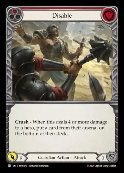 Disable RED MPG073 - Mastery Pack Guardian - Flesh and blood card