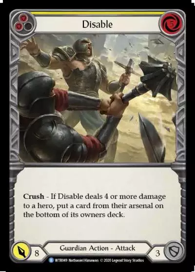 Disable YELLOW U-WTR049-RF - Welcome to Rathe - Unlimited - Flesh and blood card
