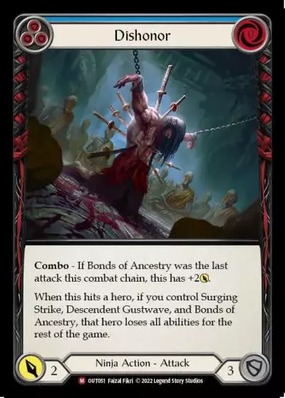 Dishonor BLUE OUT051 - Outsiders - Flesh and blood card