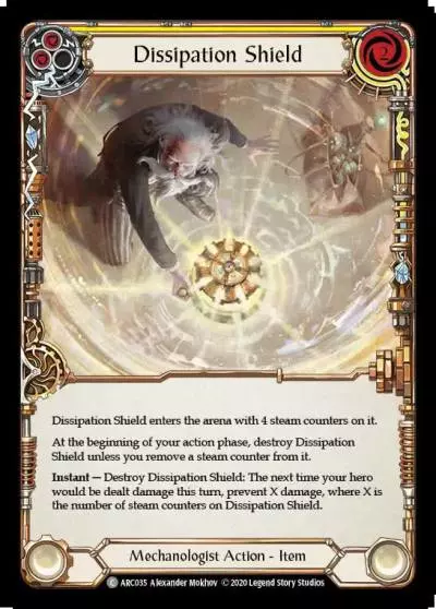Dissipation Shield YELLOW U-ARC035-RF - Arcane Rising - Unlimited - Flesh and blood card