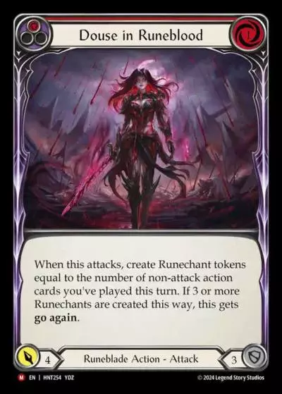 Douse in Runeblood RED HNT254 - The Hunted - Flesh and blood card
