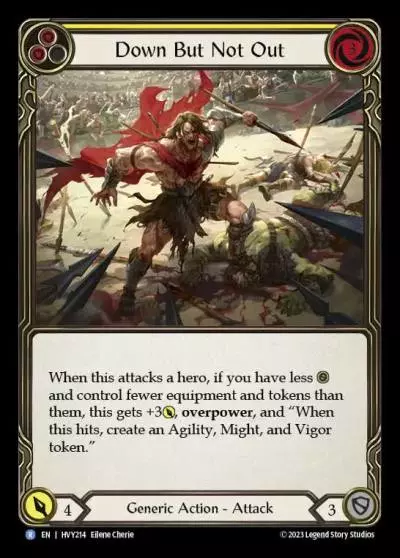 Down But Not Out YELLOW HVY214 - Heavy Hitters - Flesh and blood card
