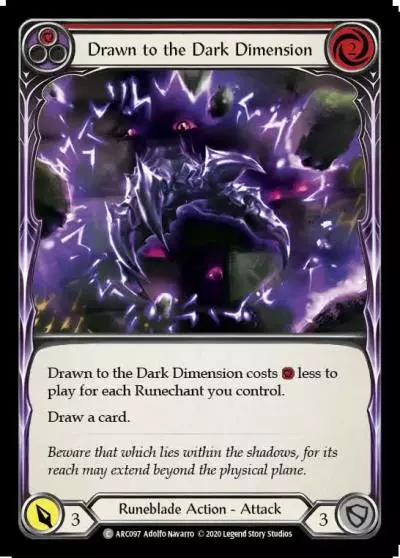 Drawn to the Dark Dimension RED U-ARC097-RF - Arcane Rising - Unlimited - Flesh and blood card