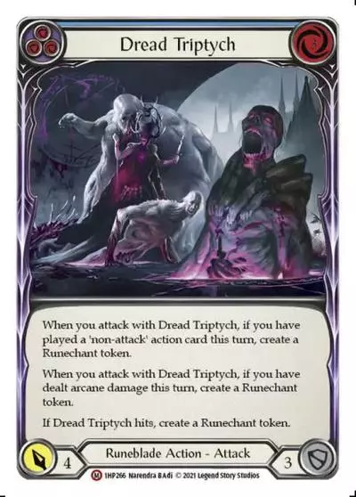 Dread Triptych BLUE 1HP266 - History Pack 1 - Flesh and blood card