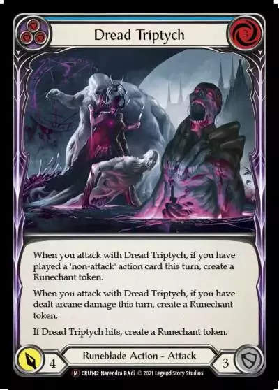 Dread Triptych BLUE U-CRU142-RF - Crucible of War - Unlimited - Flesh and blood card