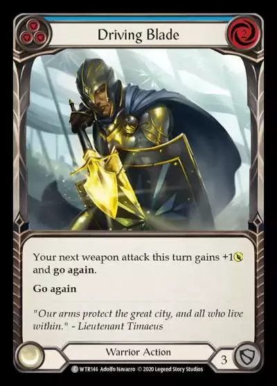 Driving Blade BLUE R-WTR146 - Welcome to Rathe - Unlimited Revised - Flesh and blood card