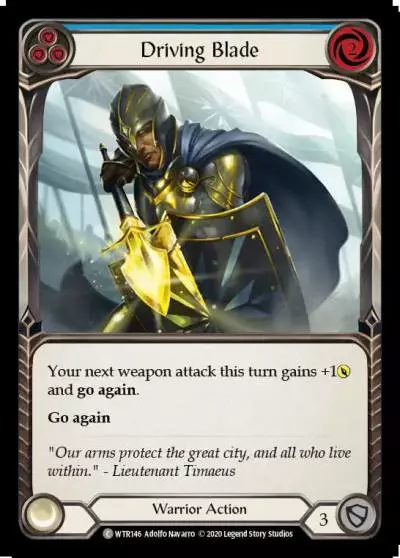 Driving Blade BLUE U-WTR146-RF - Welcome to Rathe - Unlimited - Flesh and blood card