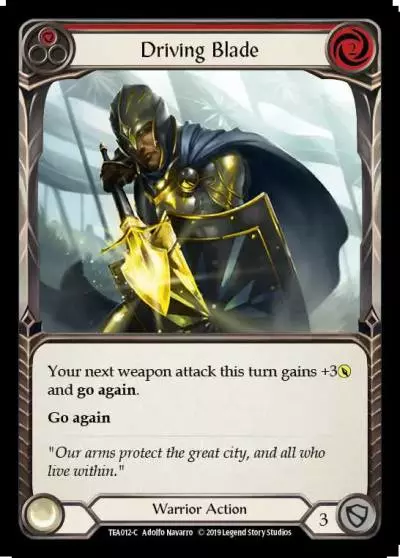 Driving Blade RED TEA012 - Dorinthea Ironsong - Hero Deck - Flesh and blood card